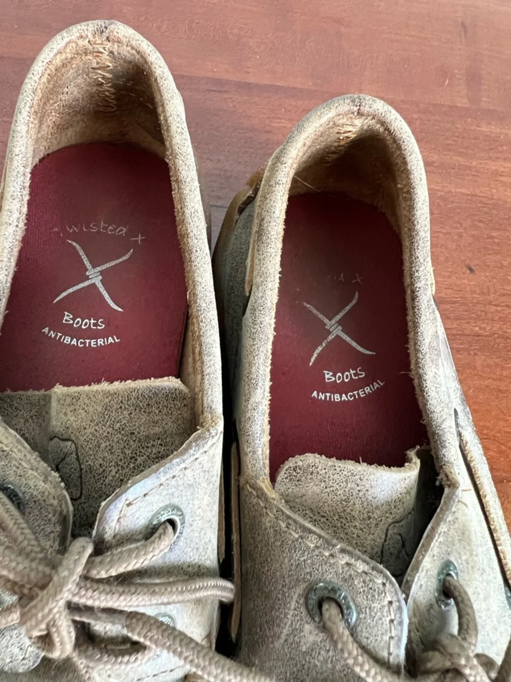 Twisted X Youth Boat Shoe Moccasins in Light Tan Suede